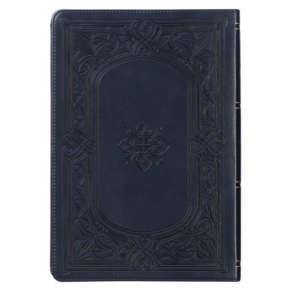 KJV Midnight Blue Antique Frame Faux Leather Full-Size Bible Giant Print Indexed - Image 20