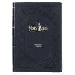 KJV Midnight Blue Antique Frame Faux Leather Full-Size Bible Giant Print Indexed - Image 19