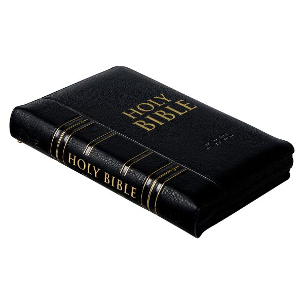 NLT Black Faux Leather Flexcover Compact Bible With Zip - Image 23