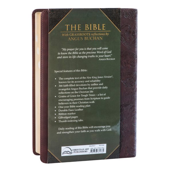 NKJV Brown Faux Leather Flexcover Bible With Grassroots Reflections Thumb-Indexed - Image 3