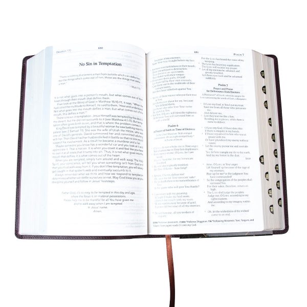 NKJV Brown Faux Leather Flexcover Bible With Grassroots Reflections Thumb-Indexed - Image 6