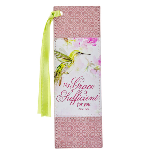 My Grace is Sufficient for You Pink Faux Leather Bookmark - Image 9