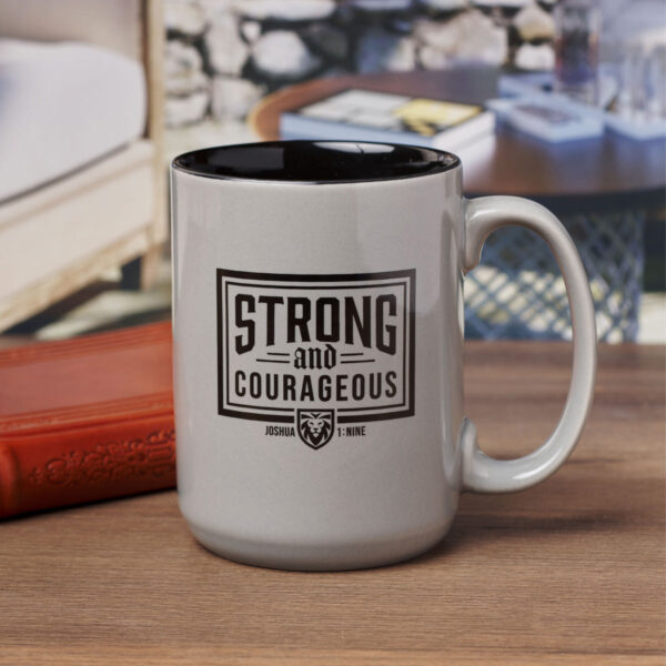 Strong and Courageous No 1 Dad Grey Ceramic Mug - Image 14