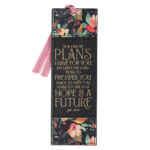 For I Know the Plans I Have For You Black Faux Leather Bookmark - Image 5