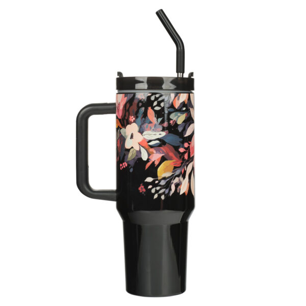 For I Know the Plans Large Stainless Steel Travel Mug with Handle and Straw - Image 4