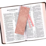 He Has Made Everything Beautiful in Its Time Pink Faux Leather Bookmark - Image 3
