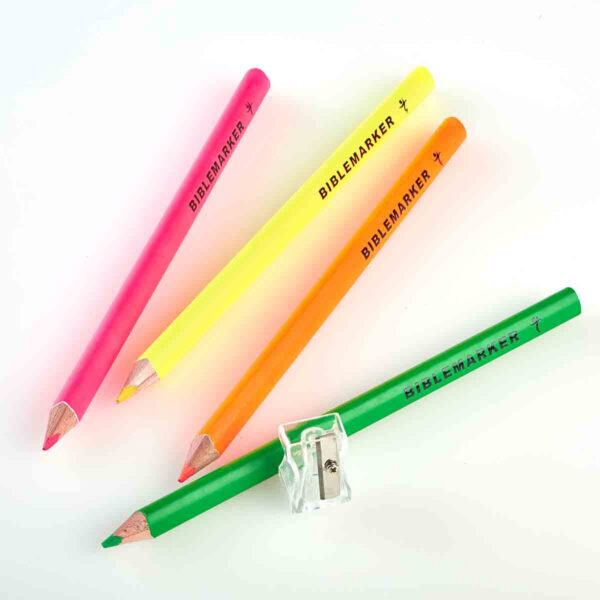 4-Piece Assorted Colors Jumbo Dry Highlighter Bible Markers With Sharpener - Image 7