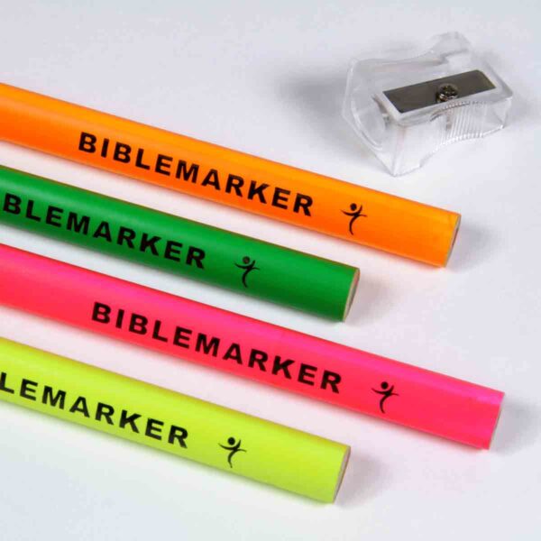 4-Piece Assorted Colors Jumbo Dry Highlighter Bible Markers With Sharpener - Image 8