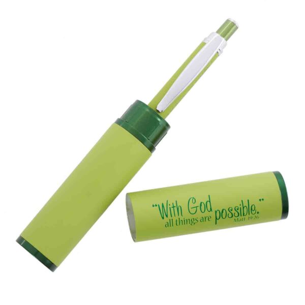 Matthew 19:26 All Things Possible Green (Metal Pen In Tube) - Image 24