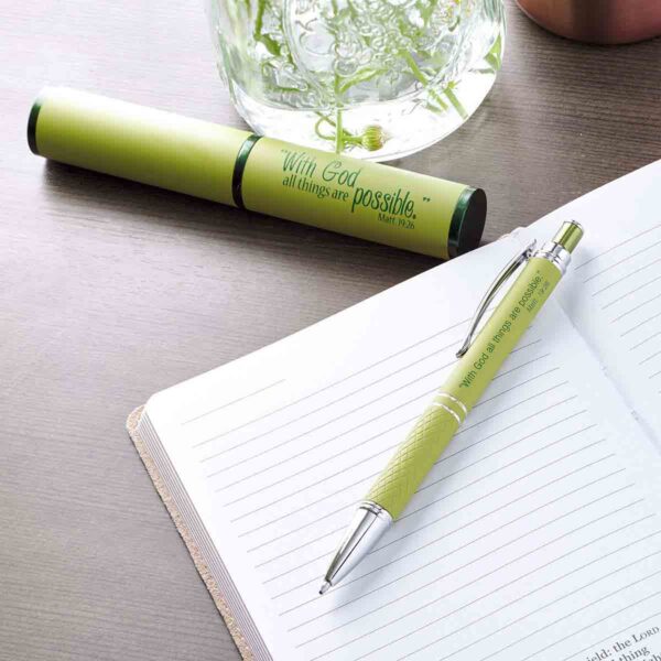 Matthew 19:26 All Things Possible Green (Metal Pen In Tube) - Image 26