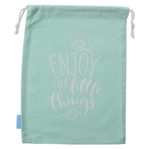 Enjoy The Little Things Large Cotton Drawstring Bag - Image 9