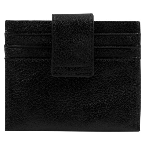 Genuine African Leather Gloss Black Wallet With Clip Closure - Image 25