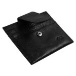 Genuine African Leather Gloss Black Wallet With Clip Closure - Image 27