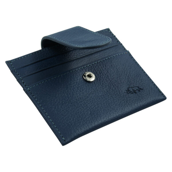Genuine African Leather Blue Wallet With Clip Closure - Image 26