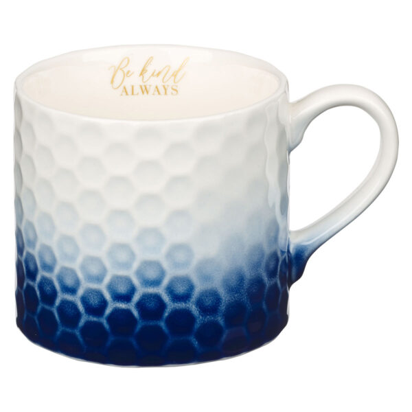 Be Kind Always White & Blue Ceramic Mug - Proverbs 16:24 - Image 13