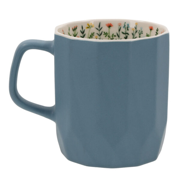 Morning Motivation Blue Ceramic Mug - Image 2