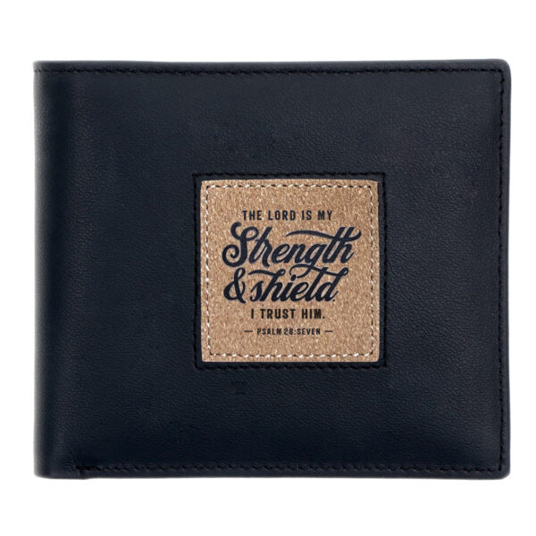 The Lord Is My Strength and Shield I Trust Him Genuine Leather Wallet - Image 1
