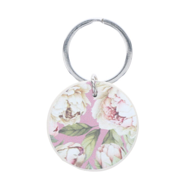 Strong and Courageous Metal and Faux Leather Key Ring - Image 5