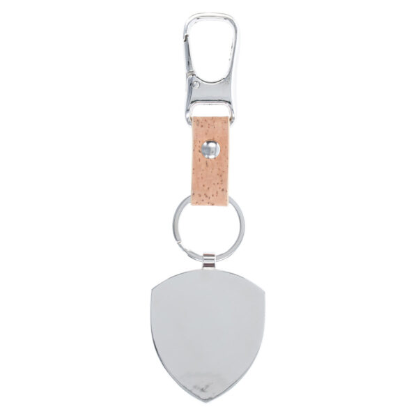 The Lord Is My Strength and Shield Metal and Faux Leather Key Ring with Carabiner Hook - Image 2