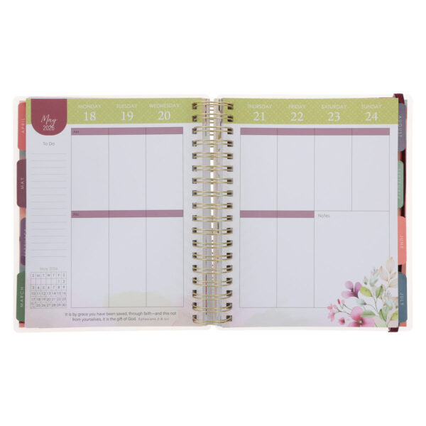2026 Diary - 18-Month Planner for Women - Grace upon Grace - Wirebound - Image 6