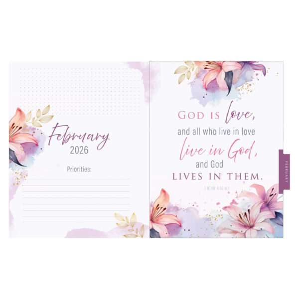 2026 Diary - 18-Month Planner for Women - He Restores My Soul - Wirebound - Image 2