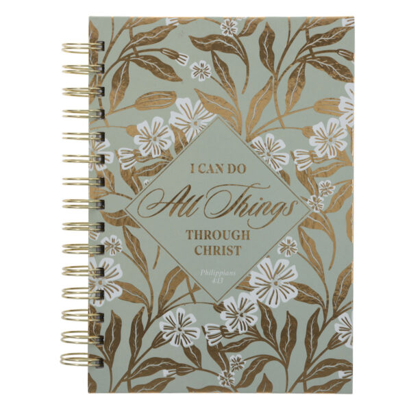I Can Do All Things Through Christ Sage Hardcover Wirebound Journal - Image 1