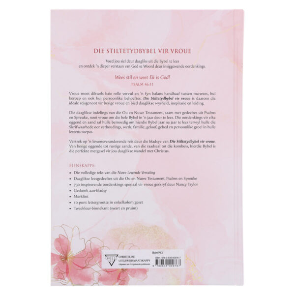 NLV Pienk Blomme Hardeband Stiltetydbybel vir Vroue - Image 6
