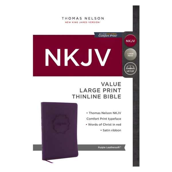 NKJV Value Thinline Large Print Red Letter Purple (Comfort Print)(Imitation Leather) - Image 6
