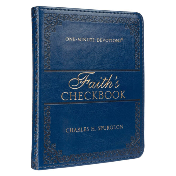 One Minute Devotions Faiths Navy Checkbook Faux Leather - Image 6