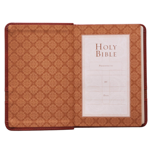 KJV Brown Faux Leather Compact Bible Large Print Red Letter - Image 30