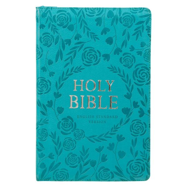 ESV Turquoise Faux Leather Standard Bible Thumb Indexed With Zip - Image 29