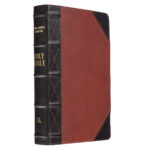 KJV Brandy & Dark Brown Genuine African Leather Bible Giant Print Indexed Red Letter - Image 32