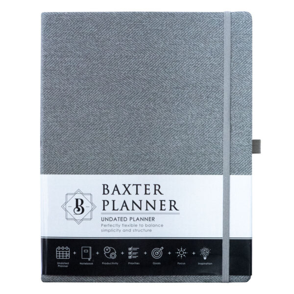 Baxter Undated Planner A4 Grey (Durable Synthetic Fibre Flexcover) - Image 20