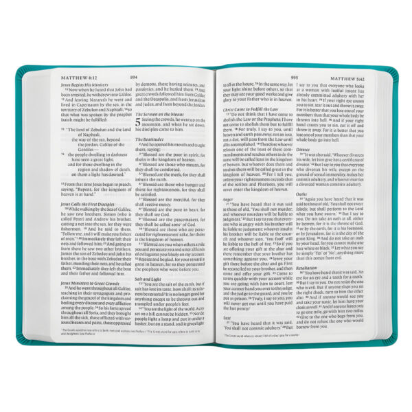 ESV Turquoise Emblem Design Imitation Leather Value Thinline Bible Large Print - Image 15