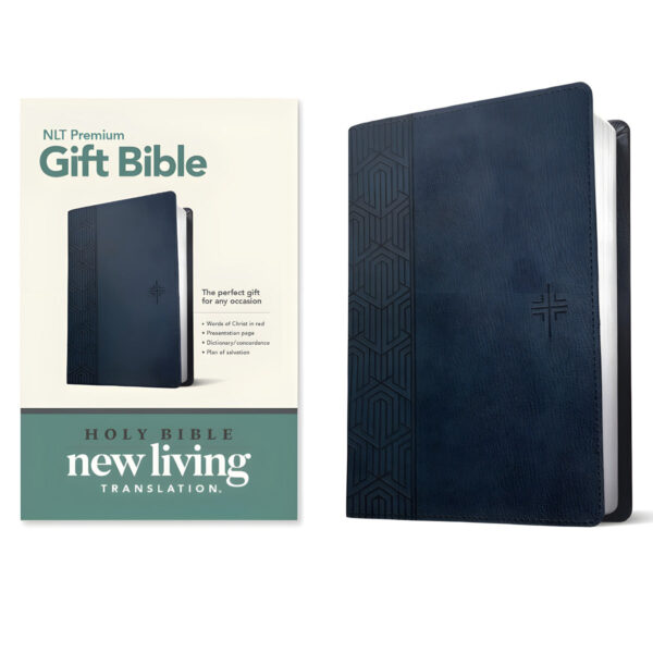 NLT Blue Faux Leather Premium Gift Bible Red Letter - Image 17