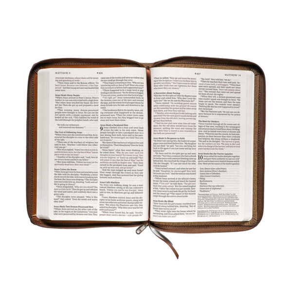NLT Filament Thinline Reference Bible, Large Print, Stone & Camel With Zip (Imitation Leather) - Image 23