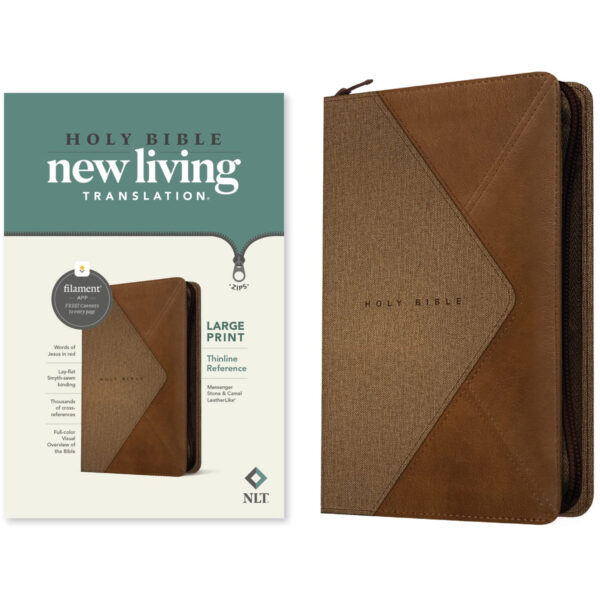 NLT Filament Thinline Reference Bible, Large Print, Stone & Camel With Zip (Imitation Leather) - Image 24