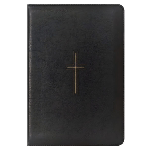 NLT Black Cross Imitation Leather with Zip Filament Thinline Ref Bible Large Print Red Letter - Image 1