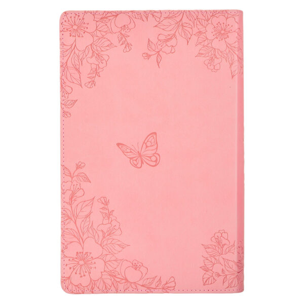 KJV Pink Floral Faux Leather Flexcover Deluxe Gift Bible With Zip - Image 4