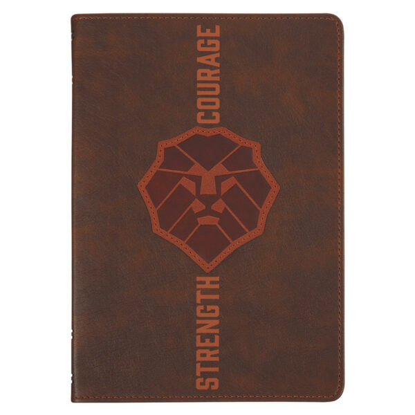 Strength and Courage Brown Lion Faux Leather Journal - Image 9