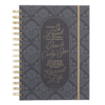 For God so Loved the World Grey Chunky Hardcover Wirebound Journal with Elastic Closure - Image 8