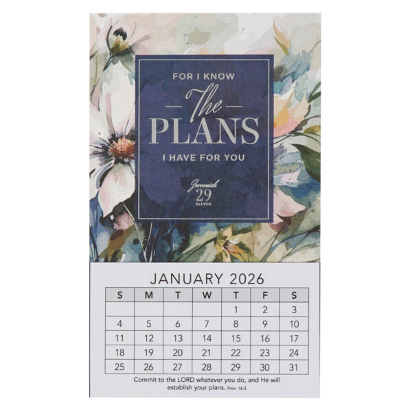 2026 Mini Magnetic Calendar - For I Know the Plans I Have for You - Image 1