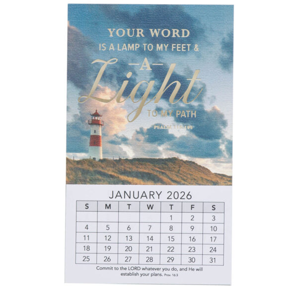 2026 Mini Magnetic Calendar - Your Word Is A Lamp to My Feet & A Light to My Path - Image 1