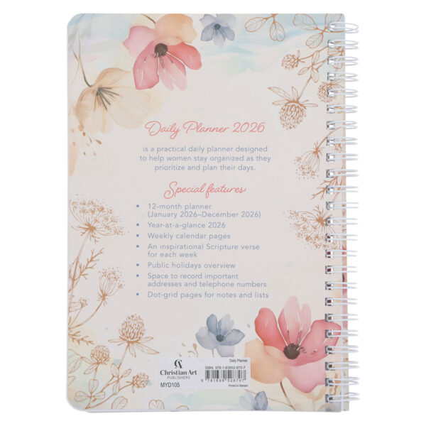 2026 Diary - Daily Planner - The Lord Is My Strength and My Song - Wirebound - Image 1