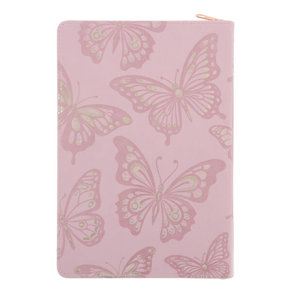 Love Is Patient Love Is Kind Blush Pink Faux Leather Journal with Zipped Closure - Image 2
