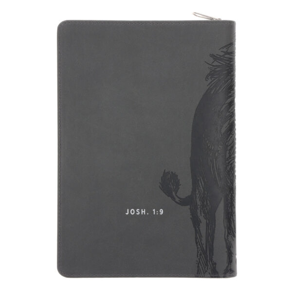 Be Strong and Courageous Faux Leather Journal with Zipped Closure - Image 2