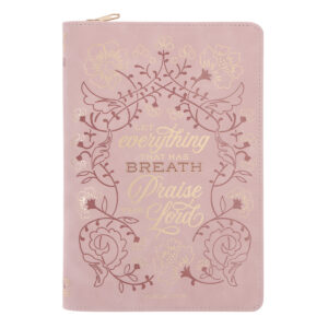 Let Everything That Has Breath Praise the Lord Faux Leather Journal with Zipped Closure