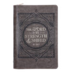 The Lord Is My Strength and Shield Faux Leather Journal with Zipped Closure