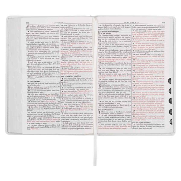 KJV White Faux Leather Thinline Large Print Bible With Thumb Indexing - Image 26