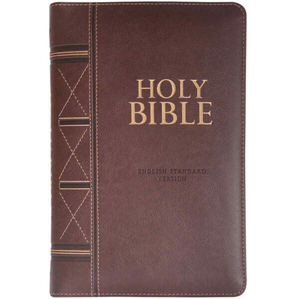 ESV Dark Brown Faux Leather Standard Bible Thumb Indexed With Zip - Image 17